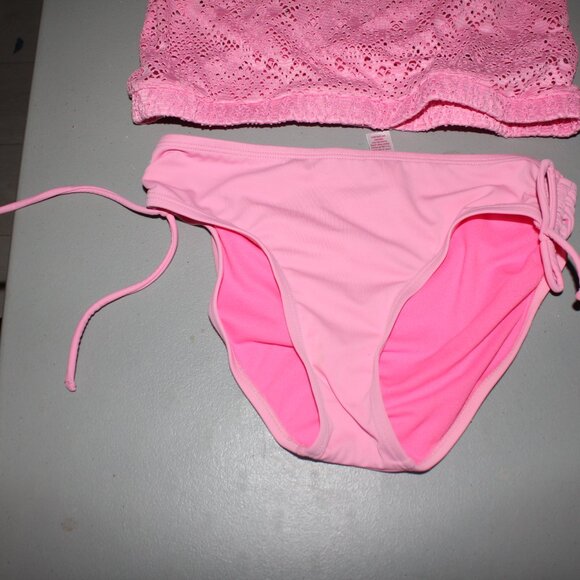 Pink 2Pcs Justice Tankini Swimsuit Size 14 - Picture 3 of 10